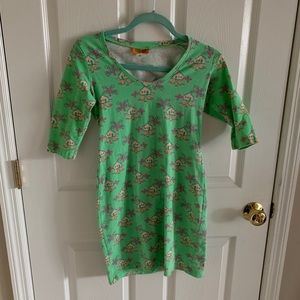 GOVANGO 3/4 Sleeve Form Fitting V Neck Dress Size Small